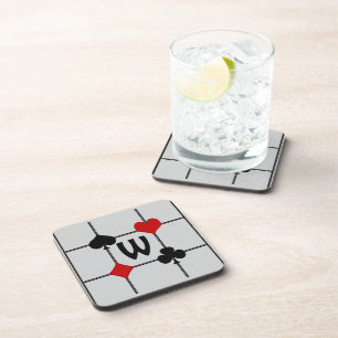 Dessous-de-verre Carte de jeu Art Déco Convient v2 Monogrammé