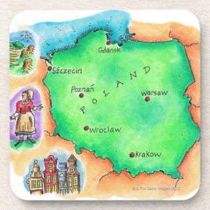 Dessous-de-verre Carte de la Pologne