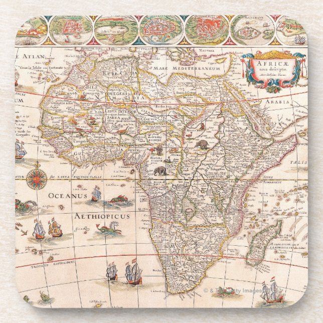 Dessous-de-verre Carte de l'Afrique 3 (Devant)
