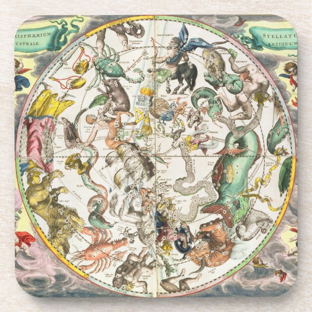Dessous-de-verre Carte de l'hémisphère sud, 'du Celestia (Devant)