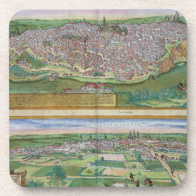 Dessous-de-verre Carte de Toledo et de Valladolid, de 'Civitates (Devant)
