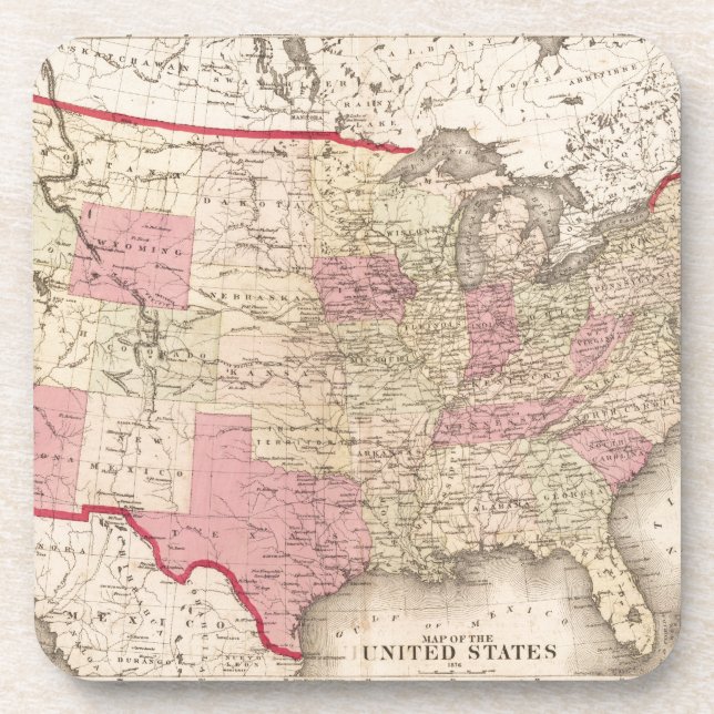 Dessous-de-verre Carte des États-Unis 5 (Devant)