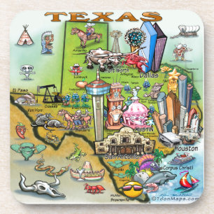 Dessous-de-verre Carte des loisirs du Texas