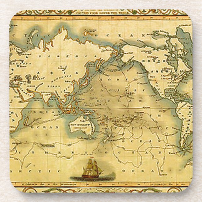 Dessous-de-verre Carte du monde antique (Devant)