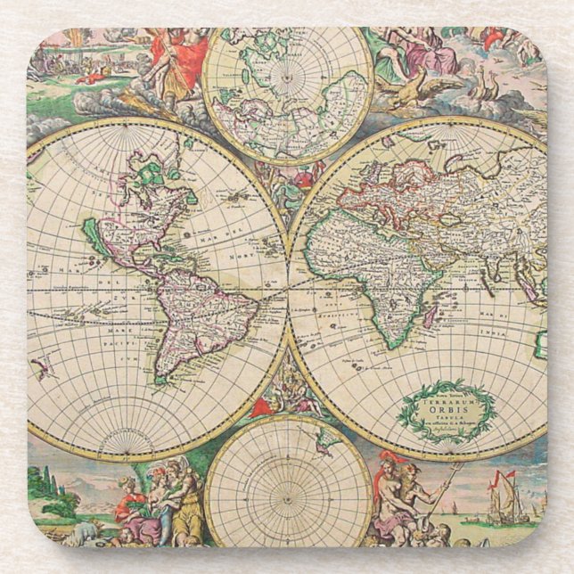 Dessous-de-verre Carte du monde antique (Devant)