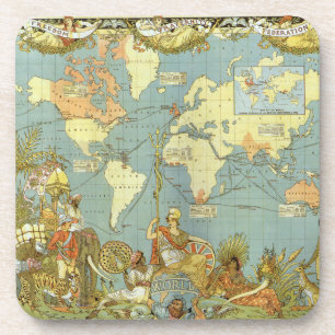 Dessous-de-verre Carte du monde antique de l'Empire britannique, 18