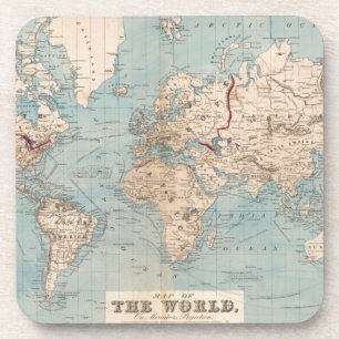 Dessous-de-verre Carte du monde sur la projection de Mercator
