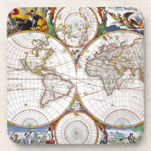 Dessous-de-verre CARTE du MONDE, XVIIème siècle