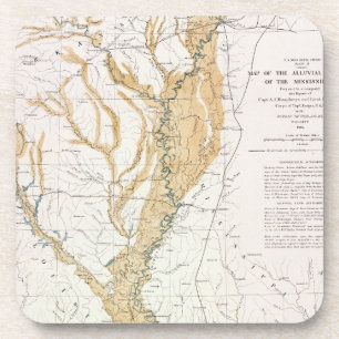DESSOUS-DE-VERRE CARTE : LE FLEUVE MISSISSIPPI, 1861