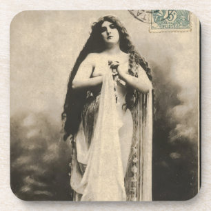Dessous-de-verre Carte postale Déesse Ethérée vintage