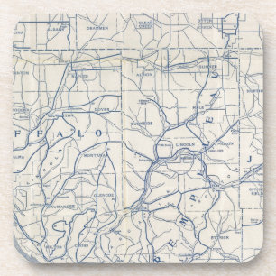 Dessous-de-verre Carte routière cycliste du Wisconsin 6
