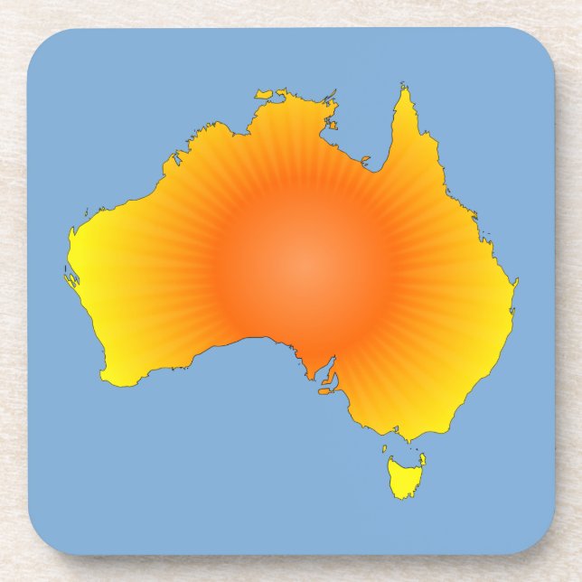 Dessous-de-verre Carte Sunny Australie (Devant)