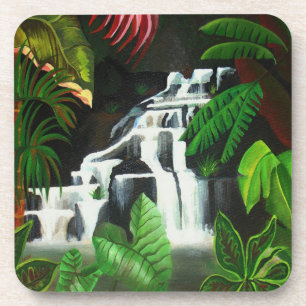 Dessous-de-verre Cascade de la Jungle Sauvage peinture acrylique
