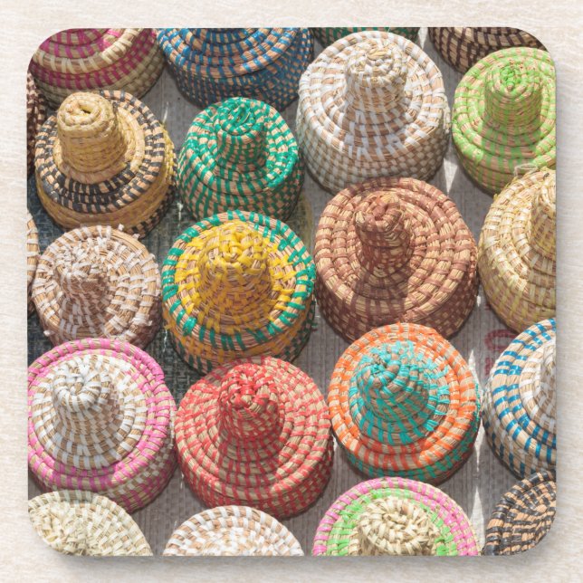 Dessous-de-verre Casquettes tissés colorés (Devant)