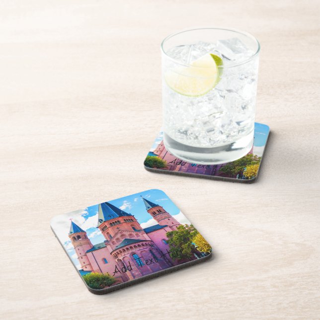Dessous-de-verre Castle Pourcentage bleu avec ciel nuageux (Côté Droit)