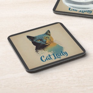 Dessous-de-verre Cat Lady Beverage Coaster