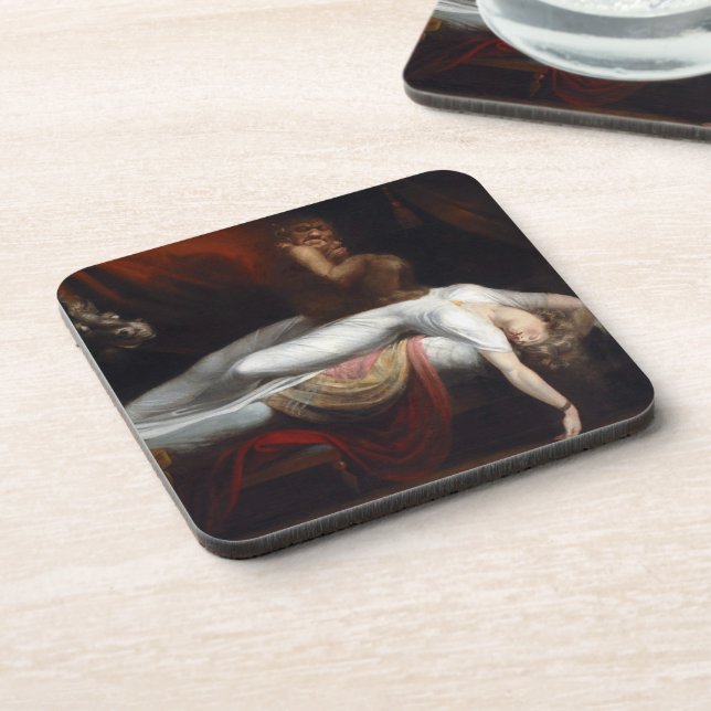 Dessous-de-verre Cauchemar par Henry Fuseli Gothic Macabre Dark Art (Côté gauche)