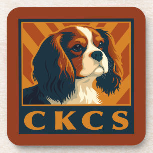 Dessous-de-verre Cavalier King Charles Spaniel CKCS Retro
