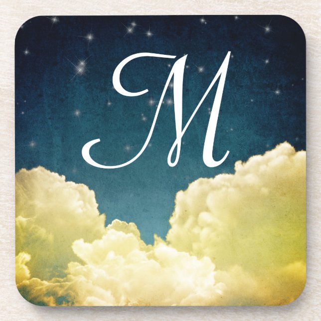 Dessous-de-verre Céleste Voir les étoiles Monogramme Boire Dessous  (Devant)