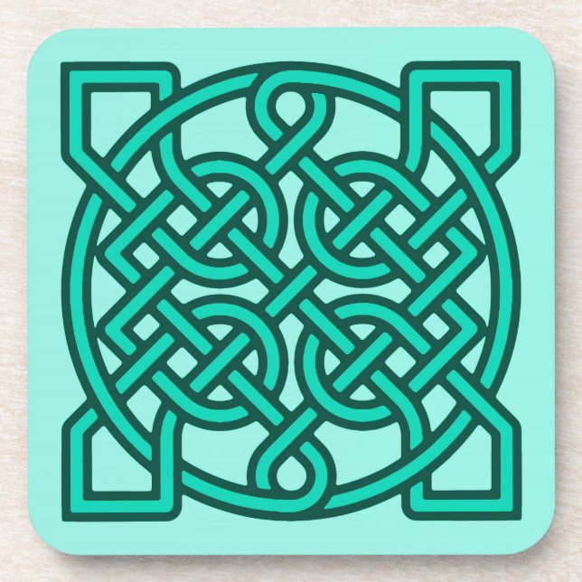 Dessous-de-verre Céltic Sailor's Knot, Turquoise, Aqua et Turquoise (Devant)
