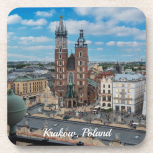 Dessous-de-verre Centre-ville de Cracovie d'en haut en Pologne