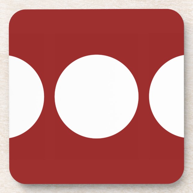 Dessous-de-verre Cercles blancs en rouge (Devant)