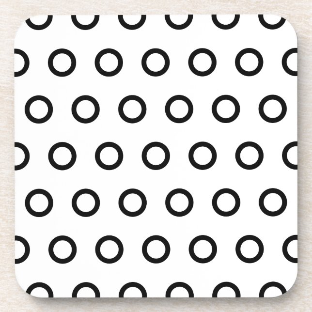 Dessous-de-verre Cercles blancs et noirs (Devant)