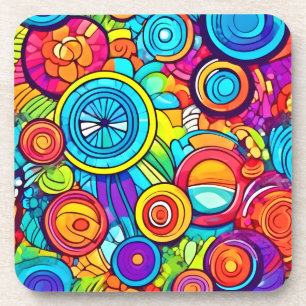 Dessous-de-verre Cercles colorés Art Abstrait