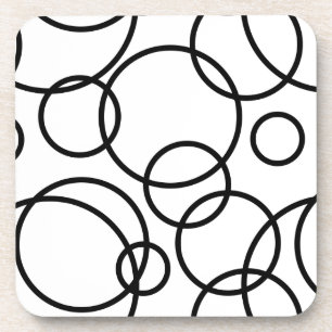 Dessous-de-verre Cercles Noirs Et Blancs