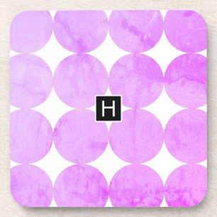 Dessous-de-verre Cercles violets modernes Monogramme