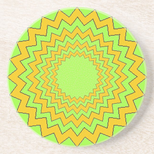 Dessous de verre - Cercles zig-Zag concentrés (Devant)