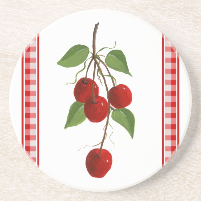 Dessous de verre cerises (Devant)