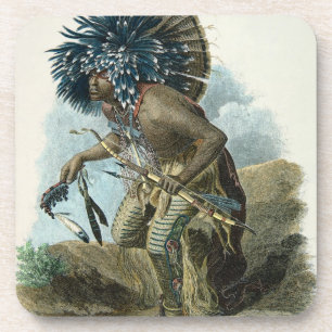 Dessous-de-verre Chaman de la tribu de Mandan dans le costume de