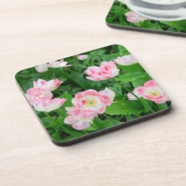 Dessous-de-verre Champ de tulipes roses (Côté gauche)