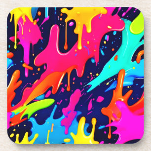 Dessous-de-verre Chaos de couleurs à la goutte