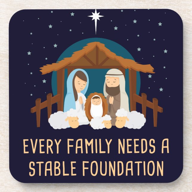 Dessous-de-verre Chaque famille a besoin d'une fondation stable - N (Devant)