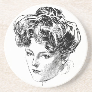 Dessous de verre Charles Dana Gibson de fille de