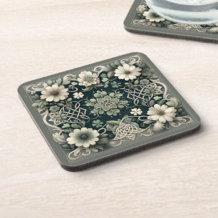 Dessous-de-verre Charme floral du trèfle celtique