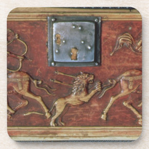 Dessous-de-verre Chasse à lion, plaque d'un cercueil bizantin,