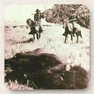 Dessous-de-verre Chasseurs de bison américain (photo de b/w)