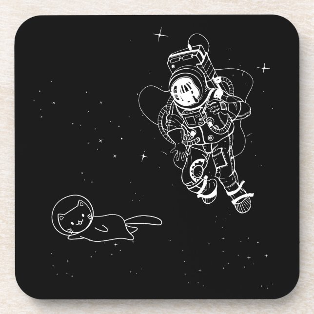 Dessous-de-verre Chat dans l'espace (Devant)
