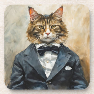 Dessous-de-verre Chat en costume