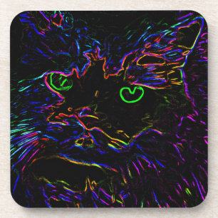 Dessous-de-verre Chat Neon Glow