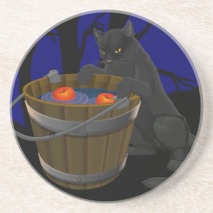 Dessous de verre Chat Noir Fun Halloween Décor Cha