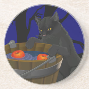 Dessous de verre Chat Noir Fun Halloween Décor Cha