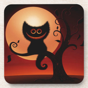 Dessous-de-verre Chat Noir Souriant Fantaisiste
