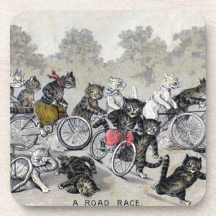 Dessous-de-verre Chats d'équitation de bicyclette