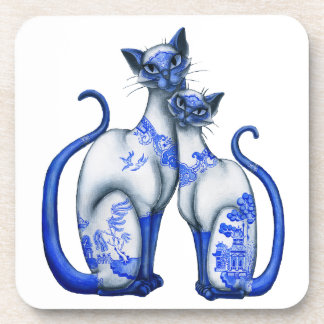 Dessous-de-verre Chats siamois de saule bleu