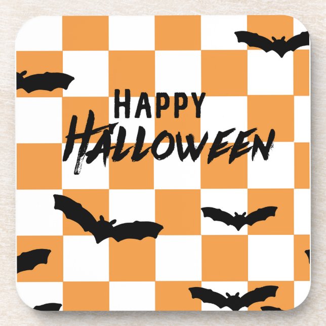 Dessous-de-verre Chauffage Éffrayant Halloween moderne Orange (Devant)