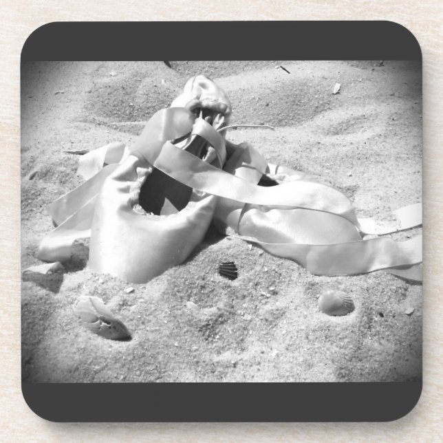 Dessous-de-verre Chaussures de Pointe sur la plage (Devant)
